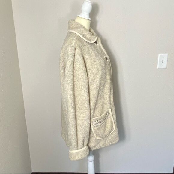 Vintage Tudor Court Button Front Speckled Fleece Jacket/Shacket Women's Size Med - Picture 3 of 16